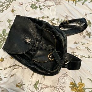 Vintage leather carry-all backpack/ satchel